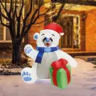 Decorațiune Gonflabilă cu LED-uri în Formă de Urs Polar 120 cm IP44