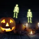Set de Decorațiuni Halloween - Schelete Fosforescente - Pachet de 10 Bucăți