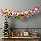 Girlandă de hârtie de Crăciun - 8 Moși Crăciun - 3,5 m