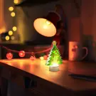 Decorațiune de Masă LED în Formă de Pom de Crăciun, Lumină Caldă Albă, cu Baterii