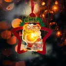 Decorație de fereastră cu LED - Moș Crăciun și stea cu lumină caldă - cu ventuză