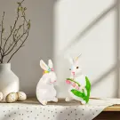 Iepurași decorațivi de Paște, două modele, 7,5 x 7,2 x 14,5 cm
