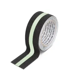 Bandă adezivă antiderapantă - 5 m x 50 mm - Fosforescentă / Negru