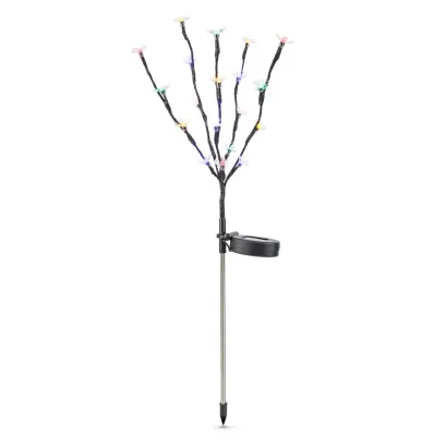 Floare solară cu suport - 20 LED-uri colorate - 65 cm