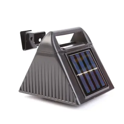 Lampă Solară pentru Jgheab - 6 LED-uri SMD Alb Rece - Negru