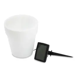 Ghiveci Solar cu 4 LED-uri Albe Reci - 16,5 x 19 cm