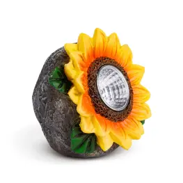 Decorație Solară Floarea-soarelui cu 2 LED-uri Albe - 5 x 8 x 8,6 cm