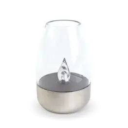 Lumânare Solară cu Efect de Flacără și LED Alb Cald - Ø6 x 9 cm