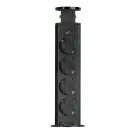 Prelungitor Retractabil Ascuns - 4 Locuri - Negru Mat