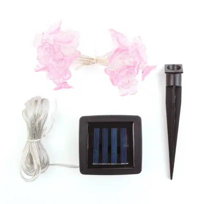Ghirlanda Solara cu Flori - 2,4 m - 25 LED - Alb Cald