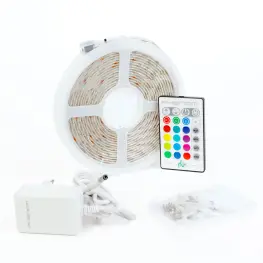 Banda LED RGB - 5 m - 220-240V - 5050 SMD - 30 LED/m - 7,2W/m - Cu Telecomandă și Control Vocal