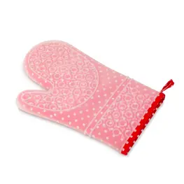 Mănușă de bucătărie din silicon roșu, cu protecție termică - 29,5 x 18,5 cm
