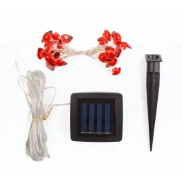 Ghirlandă solară LED cu forme de gărgărițe, 2,4 m, 25 LED-uri alb cald