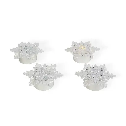 Decorațiune LED Cristal de Gheață pe Baterii - 4 bucăți / Pachet