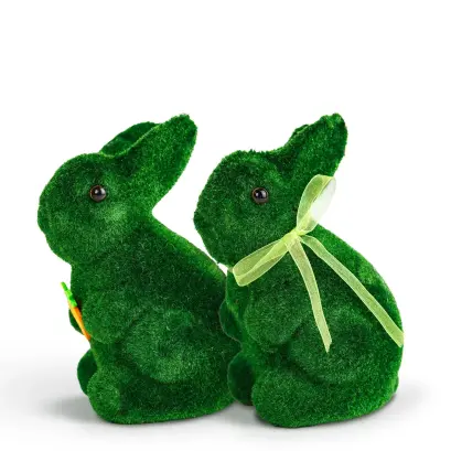 Decorație de Paște, Iepuraș Pluș Verde, 15 cm