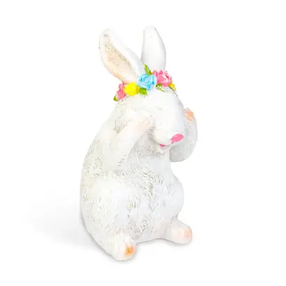 Iepurași decorațivi de Paște, două modele, 7,5 x 7,2 x 14,5 cm