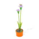 Lampă Solară Colorată cu Flori - Violet - 10 LED-uri Cald Alb - 8 x 8 x 32 cm