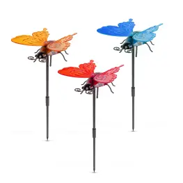 Lampă Solară Fluture - Fixabilă și Suspendabilă - 4 LED-uri - Multicolor