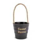Ghiveci Decorativ din Plastic cu Sfoară - 9 x 8 cm