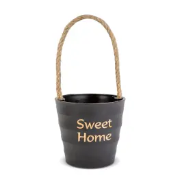 Ghiveci Decorativ din Plastic cu Sfoară - 9 x 8 cm