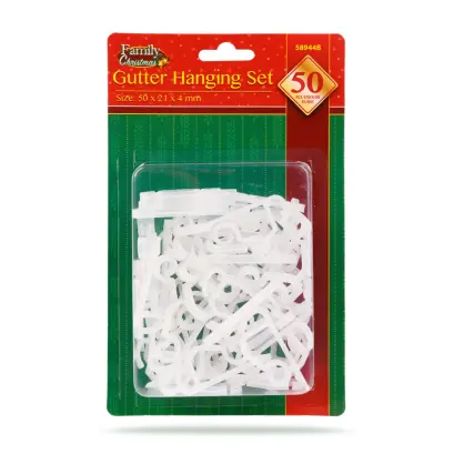 Set de Agățătoare pentru Jgheaburi - Transparent, Dublu - 50 buc / Pachet