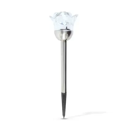 Lampă de grădină solară cu formă de trandafir - Cu LED RGB - 8 x 36,5 cm - Inserabilă