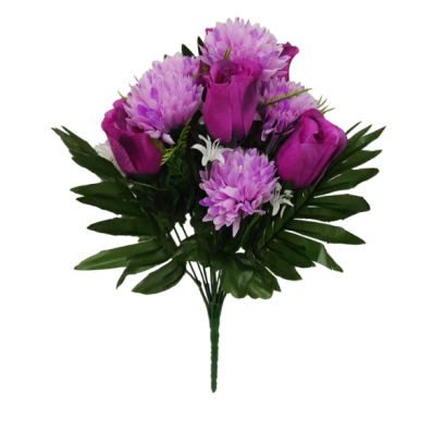Buchet Artificial - Trandafiri și Crizanteme - 42 x 21 x 21 cm