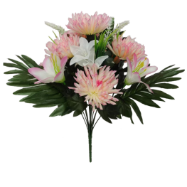 Buchet Artificial de Crizanteme și Lalele - 42 x 24 x 24 cm