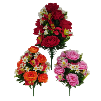 Buchet artificial de trandafiri și orhidee - 52 x 27 x 27 cm
