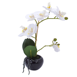 Floare Artificială - Orhidee Albă 30 cm