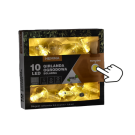 Ghirlandă solară de grădină cu 10 LED-uri, alb cald, 3,8 m