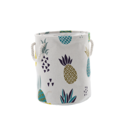 Coș rotund cu model de ananas pentru spălare/depozitare jucării - 30 x 35 cm, mărimea S