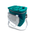 Geantă frigorifică verde-alb - 14 litri - cu două pastile de răcire