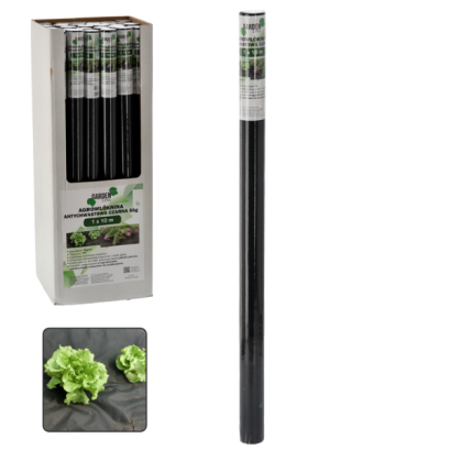 Folie neagră pentru combaterea buruienilor - 1 x 10 m 50g/m²