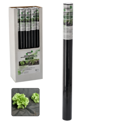 Folie neagră pentru combaterea buruienilor - 1 x 20 m, 50g/m²