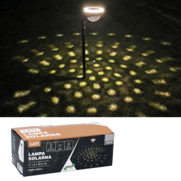 Lampă solară de grădină LED, culoare alb cald, 11 x 9 x 38,5 cm