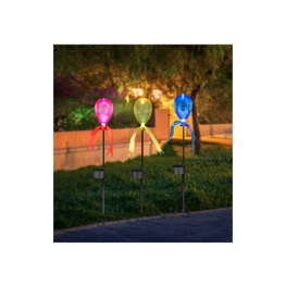 Lampă solară în formă de balon - 9 x 6 x 44 cm - mix de culori