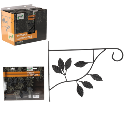 Consolă de perete neagră pentru suport de plante - 31 x 25 cm