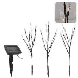 Lampă solară 60 cm, 3 ramuri, 60 LED-uri, lumină caldă albă