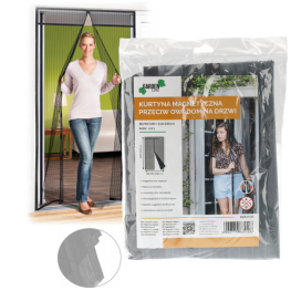 Plasă de țânțari magnetică pentru ușă - 80/90/100 x 210/220 cm - gri