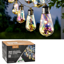 Ghirlandă solară LED pentru grădină - 5,8 m - 20 LED-uri opal - alb rece