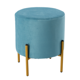 Puf rotund cu picioare - 35 x 40 cm - Albastru marin