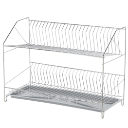 Uscător de vase cromat cu două nivele - 50 cm
