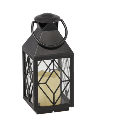 Lanternă de Crăciun - 11 x 11 x 26,5 cm cu LED, negru