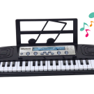 Pian Electric pentru Copii cu Microfon și Suport - Negru