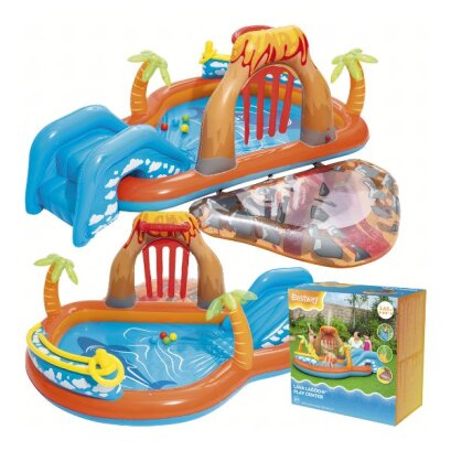 Bestway 53069 Lava Lagoon felfújható vízi játszótér csúszdával – 265 x 265 x 104 cm