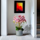 Műnövény dekoráció - orchidea - lila - 83 cm