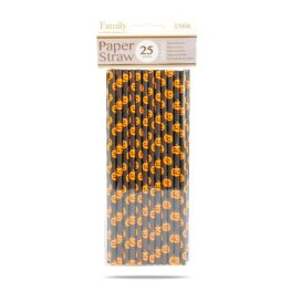 Papír szívószál - halloween - 197 x 6 mm - 25 db / csomag