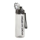 Sport kulacs - műanyag, átlátszó - 600 ml - 3 színben