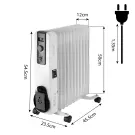 Radiator cu ulei, 11 elementi, 2 trepte, 1500/2500 W